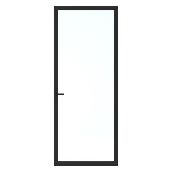 Binnendeur Skantrae SSL 14500 Blank Glas Zwart Gelakt